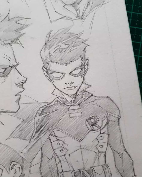 Comic Art Sketch, Comic Book Art Style, Damian Wayne, Batman Art, Comic Book Artists, Superhero Art, 영감을 주는 캐릭터, Sketchbook Art Inspiration, Comic Artist