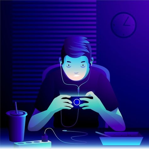 Character playing mobile games in the mi... | Free Vector #Freepik #freevector #technology #house #internet #game Well Paper, Video Game Images, All Video Games, Mobile Gaming, Phone Games, Thumbnail Design, Motion Graphics Design, Mobile Games, Boys Playing