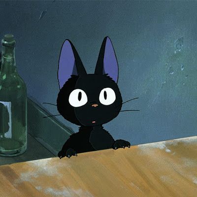 Kikis Delivery Service Anime Image 2 Kiki's Delivery Service, Delivery Service, Black Cat, Glass, Green, Black