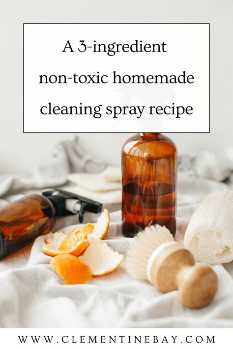 How to make a non-toxic homemade cleaning spray with just 3 ingredients. | Natural living tips | Homemade cleaning spray recipe | Non-toxic swaps | Non-toxic cleaning products DIY recipes | Non-toxic alternatives Diy Natural Cleaning Spray, Cleaning Diy Products, How To Make Cleaning Products, Homemade Cleaning Products Natural, Homemade Household Products, Non Toxic Swaps, Homemade Cleaning Spray, Homemade Disinfectant Spray, Non Toxic Cleaning Products