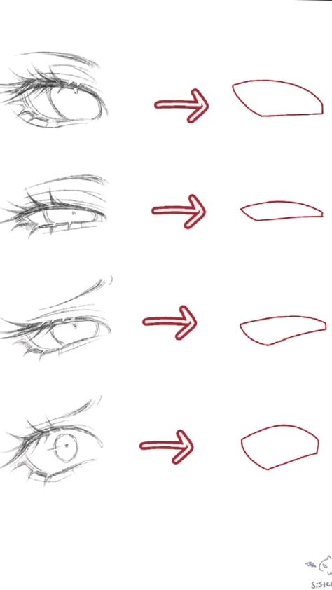 Face Sketch Simple Step By Step, Eye Drawing Types, Anime Eyes Drawing Reference Easy Sketch, Eye Inspo Art, Art Drawing Techniques, Drawing Tips Digital, Shocked Eyes Drawing Reference, How To Draw Anime Eyes Step By Step, Manga Drawing Tutorials Step By Step