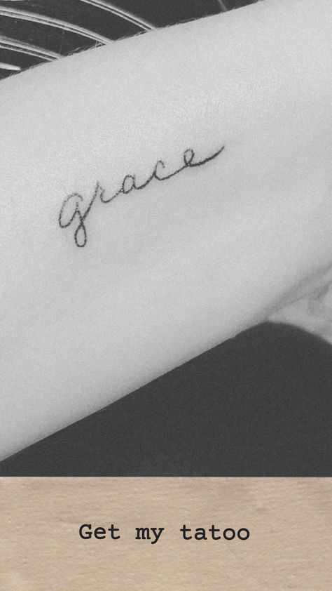 Grace And Mercy Tattoos For Women, Grace And Mercy Tattoo Ideas, Grace Arm Tattoo, Grace And Mercy Tattoo, Grace Upon Grace Tattoos For Women, Grace Cursive Tattoo, Grace Tattoos For Women, Grace Name, Grace Tattoo