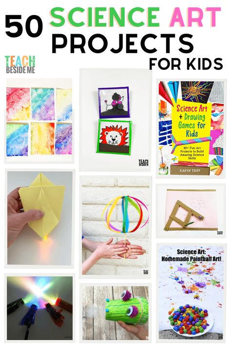 50 Science art projects for kids! Combine science with art for these fabulous learning and teaching ideas! #STEAMEducation #STEM #STEMEducation #Science #art #education Science Art Projects For Kids, Science Arts And Crafts, Elementary Science Projects, Science Art Drawings, 1st Grade Crafts, Drawing Games For Kids, Science Art Projects, Steam Art, Christmas Science