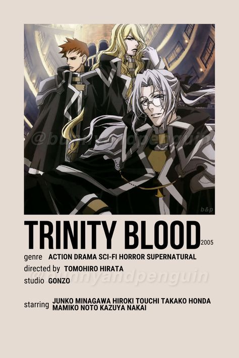 Trinity Blood Manga, Minimalist Anime Poster, Poster Polaroid, Minimalist Anime, Trinity Blood, Japanese Animated Movies, Anime Suggestions, Good Anime Series, Animes To Watch