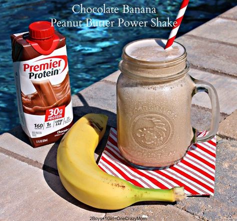 2 Boys 1 Girl, Protein Drink Recipes, Pancakes Protein, Premier Protein Shakes, Banana Peanut Butter, Bariatric Diet, Protein Smoothies, Protein Shake Smoothie, Bariatric Eating