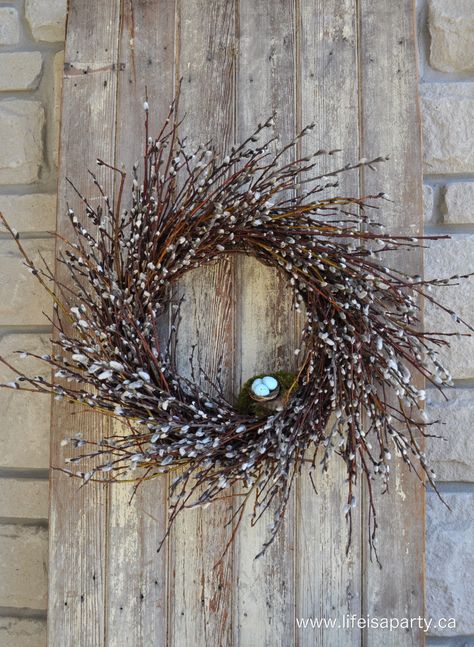 Willow Wreath, Dried Flower Wreaths, Wreath Base, Faux Snow, Twig Wreath, Spring Bulbs, Flower Farm, Easter Wreaths, Easy Tutorial