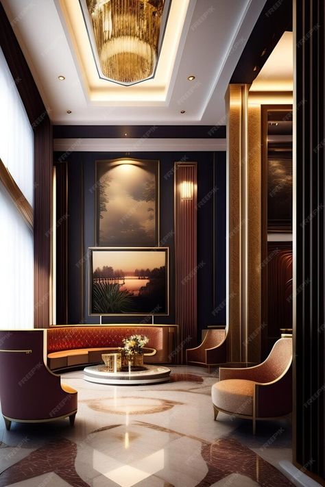 Waiting area in the luxury hotel lobby | Premium AI-generated image Lobby Waiting Area, Luxury Hotel Lobby, Luxury Hotels Lobby, Waiting Area, Home Entrance Decor, Entrance Decor, Hotel Lobby, House Entrance, Luxury Hotel