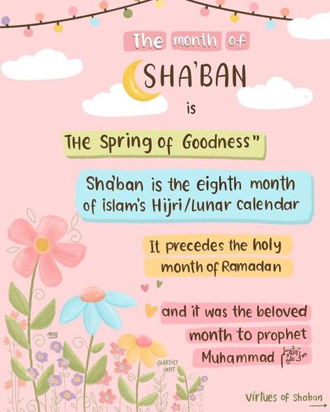 Shaban Month, Lunar Calendar, Islamic Girl, Prophet Muhammad, Artist On Instagram, Ramadan, Worship, Quran, Digital Artist