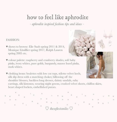 Modern Aphrodite Aesthetic, Aphrodite Aesthetic Outfit, Modern Aphrodite, Greek Goddess Aesthetic, Femininity Tips, Aphrodite Aesthetic, Embellished Purses, Goddess Outfit, Feminine Energy Aesthetic