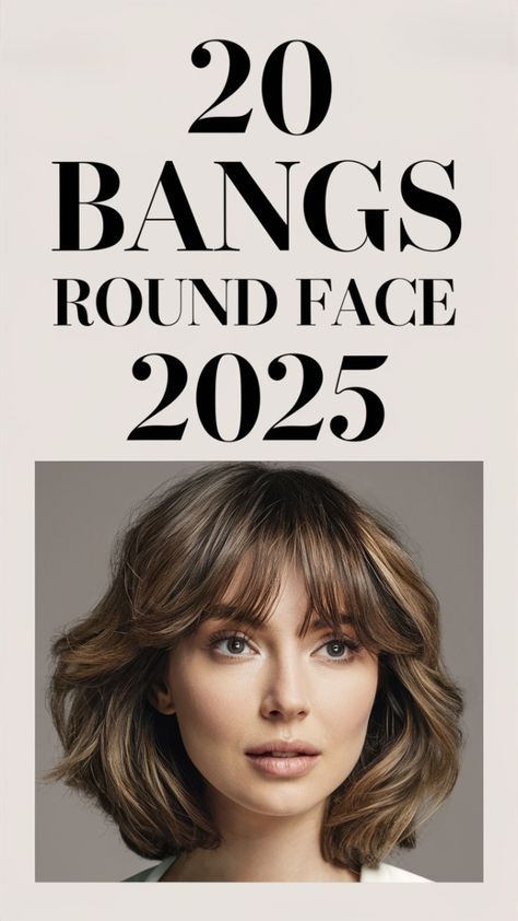 Looking for bangs for round face 2025 that enhance your features? From soft, wispy bangs to structured, full bangs, this guide covers styles for short hair, medium length, and long hair. Try curtain bangs if you have shoulder-length hair, or opt for wavy hair bangs for a playful look. Perfect for curly hair, straight hair, or round face shapes, each style flatters and adds dimension. With options for all textures and lengths, including a special section for black women, this is your guide to perfect bangs for every occasion. Curtain Bangs For Round Face Shape, Bangs For Round Face Shoulder Length, Full Bangs Round Face, Bangs On Square Face, Fringe Bangs Round Face, Bangs Styling Tips, Shoulder Length Hair With Wispy Bangs, Fringe Hairstyles Round Face, Face Shape Bangs