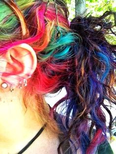 18 Wonderful Rainbow Hairstyles - Pretty Designs Multi Colored Hair, No Bad Days, Emo Hair, Funky Hairstyles, Scene Hair, Colored Hair, Dye My Hair, Hair Inspo Color, Rainbow Hair