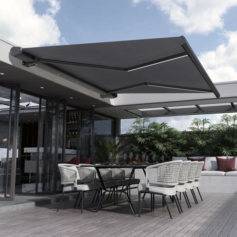 Retractable Sun Shade, Outdoor Comfort, Retractable Awning, Balcony Design, Sun Shade, Innovation Design, Outdoor Spaces, Awning, Outdoor Space