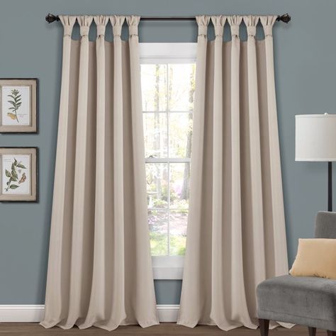 Lush Decor Insulated Knotted Tab Top Blackout Window Curtain Panel Wheat 52x84 Set French Country Curtains, Tab Top Curtains, Lush Decor, Country Curtains, Thermal Curtains, Colorful Curtains, Blackout Windows, Window Panels, Curtain Sets