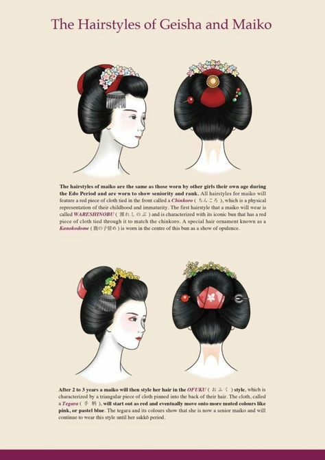 Traditional Asian Hairstyles, Japan Hairstyle, Medieval Japan, Asian Haircut, Traditional Hairstyle, Hairstyle Names, Japanese History, Japan Culture, Japanese Geisha