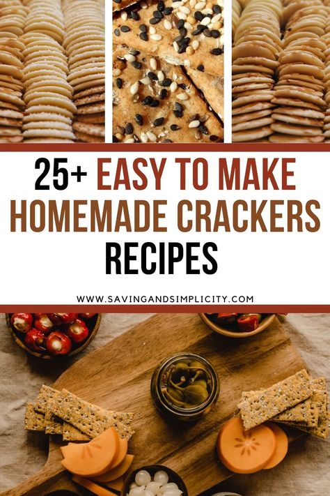 25+ easy to make homemade crackers recipes including gluten free options.  Rosemary and sea salt, cheddar cheese crackers, easy crackers and many more. Great for lunches, snack ideas, with your favorite cheese ball or on charcuterie board. Super easy make and easy on the budget. Quick Cracker Recipe, Savoury Crackers Recipe, Homemade Whole Grain Crackers, Bread Crackers, Cheddar Crackers Homemade, Homemade Triscuits Cracker Recipe, Homemade Gluten Free Crackers, Flavored Crackers, Diy Crackers Recipe