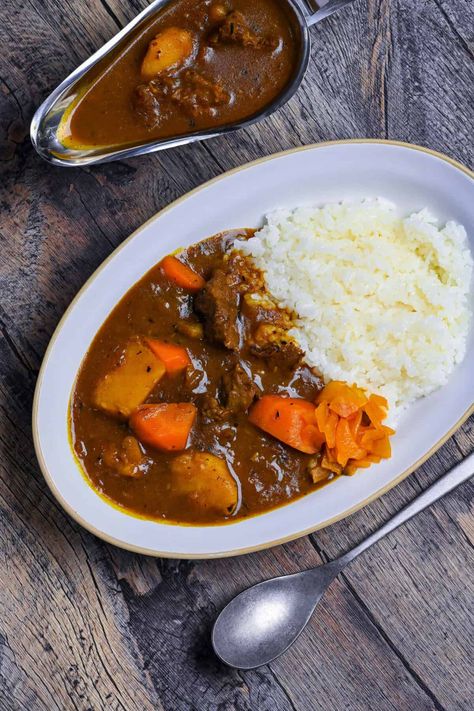 Curry Rice using homemade Japanese curry mix Japanese Curry Rice Recipe, Japanese Curry From Scratch, Japanese Curry Cube Recipe, Japanese Curry Powder, Japanese Curry Roux Homemade, Homemade Japanese Curry, Japanese Curry Rice, Japanese Curry, Curry Rice