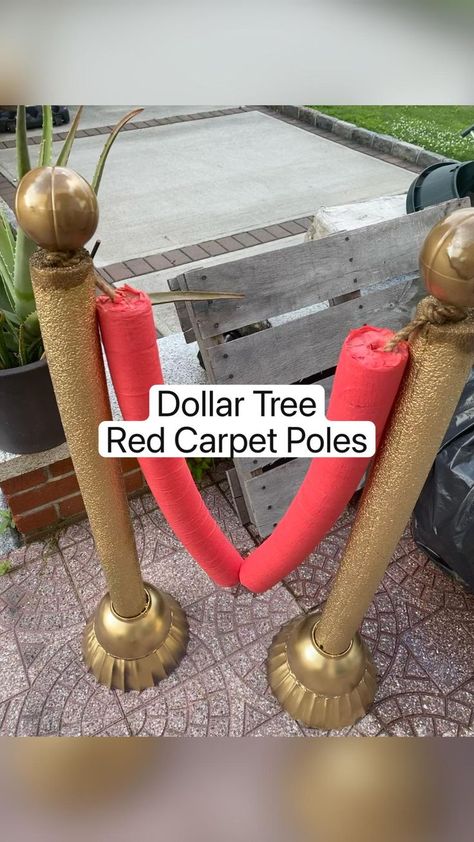 Dollar Tree Red Carpet Poles, Red Ropes For Red Carpet Diy, Marvel Party Decorations Diy, Backstage Party Theme, Red Carpet Trunk Or Treat Ideas, Mascarade Party Decorations Diy, Old Hollywood Diy Decor, 1920s Decorations Diy, Prom Ideas Theme Hollywood Glamour