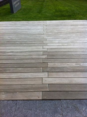 Staggered Deck Boards, Build A Deck, Wood Decking, Laying Decking, Deck Layout, Deck Flooring, Modern Deck, Young House, Young House Love