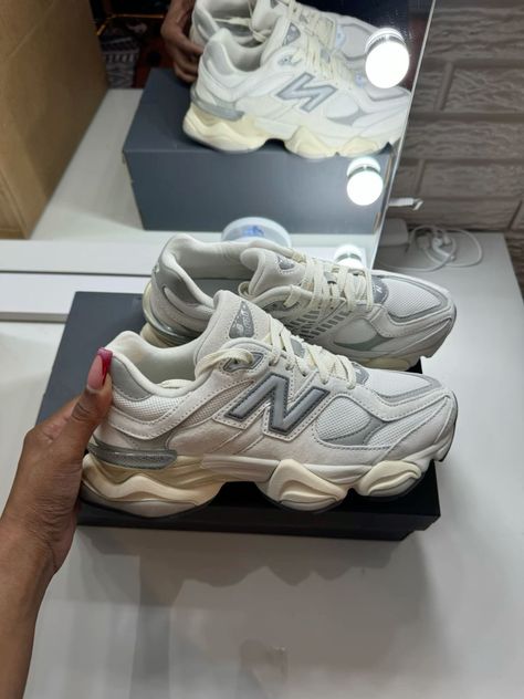 New Balance 9060 Sea Salt, Pretty Sneakers, New Balance 9060, New Balance White, Back To School Shoes, Trendy Shoes Sneakers, Pretty Shoes Sneakers, Shoes Heels Classy, Fresh Shoes