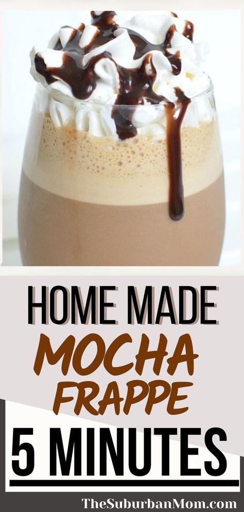 Blended Mocha Recipe, Frappe Recipe Mcdonalds, Chocolate Frappe Recipe, Homemade Mocha Frappe, Frappe At Home, Mcdonalds Mocha Frappe, Homemade Frappe, Chocolate Coffee Recipes, Blended Coffee Recipes