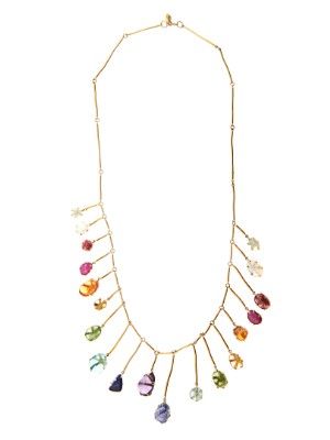 Pippa Small Multi Stone Yellow Gold Necklace Link Jewelry, Small Necklace, Rainbow Jewelry, Rainbow Necklace, Yellow Gold Necklace, Yellow Gold Jewelry, Jewellery Shop, Designer Accessories, Fine Jewelry Designers