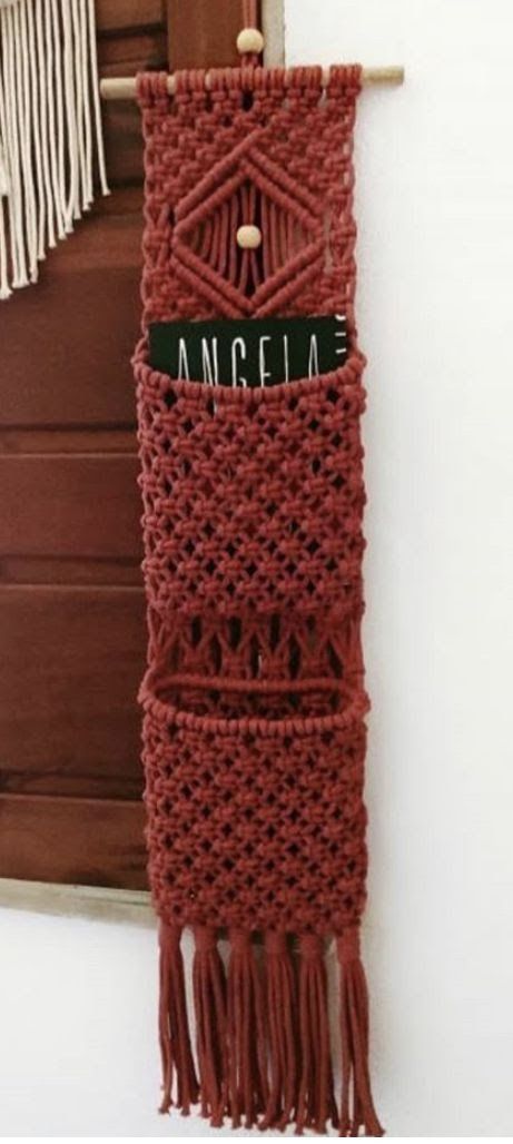 Macrame Pocket Wall Hanging, Hanging Macrame Basket, Macrame Wall Pocket, Macrame Pocket, Macrame Storage, Macrame Pouch, Macrame Products, Yarn Macrame, Macrame Basket