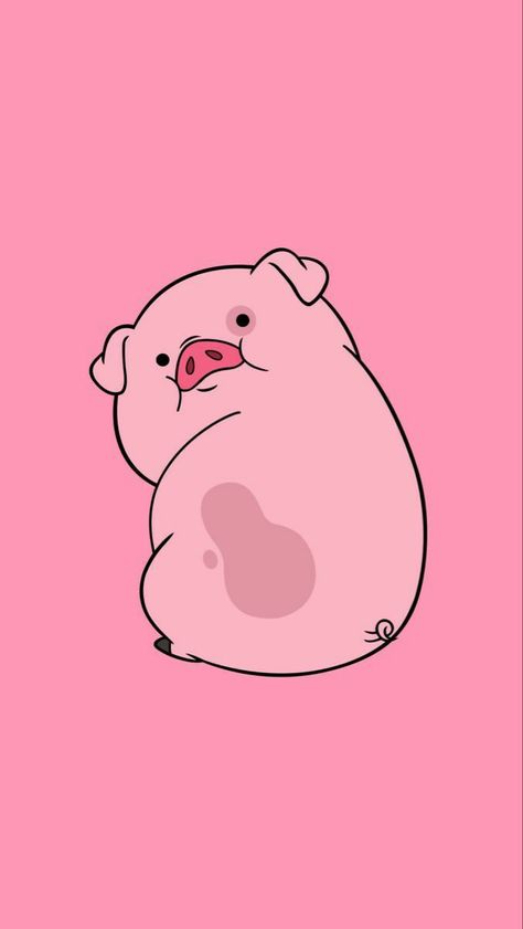 Cute Pig Drawing Cartoon, Pig Drawing Easy, Gravity Falls Waddles, Trippy Iphone Wallpaper, Happy Pig, Pig Drawing, Pig Wallpaper, Cute Panda Wallpaper