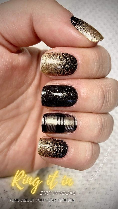 New Years Eve Color Street Combos, Color Street Harry Potter Nails, Color Street New Years Nails Combos, Colorstreet New Years Combo, Color Street New Years Mani, New Years Color Street Combos, Color Street New Years Nails, Jazzy Nails, Mani Inspiration