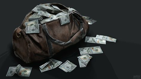 ArtStation - Dekogon- Bank Heist Money Bag, Ali Rahman Bag Wallpaper, Bank Heist, 3d Cinema, The Heist, Money Bags, Money Notes, Mo Money, Money Safe, 3d Props