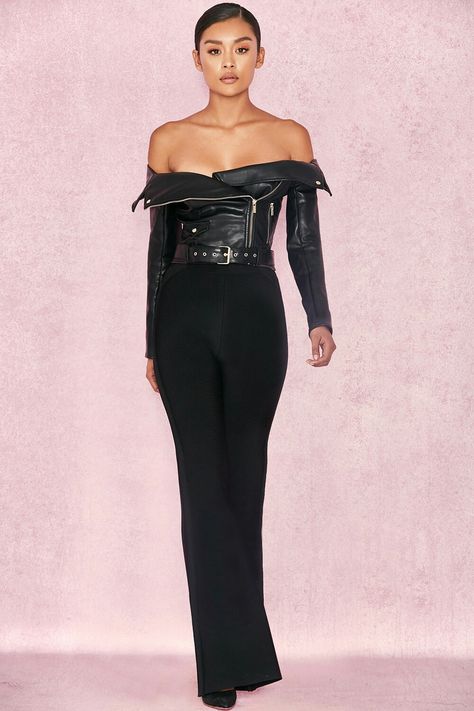 House of CB House Of Cb, Strapless Top, Fashion Inspo, Fashion Week, Jumpsuit, Women's Top, Red, Clothes, Black