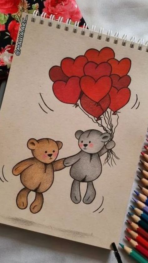 Valentine’s Day Drawings For Him, Drawings Of A Heart, Cute Things To Draw For Your Bf, Cute Drawings Of Love For Him Gift Ideas, Drawing Ideas For Gift, Drawing For Loved One, Drawings To Draw For Your Boyfriend, Painting To Do With Boyfriend, One Love Drawing