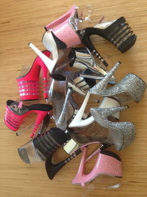 someday, I will have "too many" stripper heels <3 Hak Tinggi, Pleaser Heels, Extreme High Heels, Risky Business, High Heels Boots, Pleaser Shoes, High Heel Mules, Fashion Heels, Pole Dance