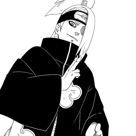 Naruto Deidara Manga, Deidara Icon, Manga Icons, Naruto, Black And White, Anime, Quick Saves, Black