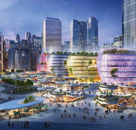 Shaping Hong Kong’s New Central Harbourfront | News | Benoy Benoy Architecture, Futuristic Architecture Future City, Future Buildings, Urban Forest, Skyscraper Architecture, Urban Architecture, Futuristic City, Future City, Conceptual Design