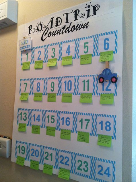 Road trip countdown.  each day til the day, is an activity or chore to help mom prepare for trip. :) so much easier to get it all packed and prepared! Trip Countdown, Countdown Ideas, Travel Hacks Kids, Vacation Countdown, Traveling Ideas, Family Fun Day, Road Trip With Kids, Mom Help, Travel Hacks