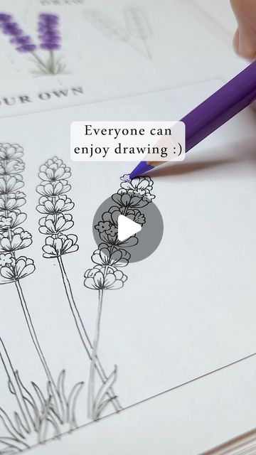 Aska Hall on Instagram: "lavender drawing practice anyone can do 💐😍

#flowerdrawing" Lavender Flower Drawing, Lavender Drawing, Drawing Practice, Lavender Flowers, Fabric Painting, Flower Drawing, Drawing Sketches, Art Sketches, Lavender