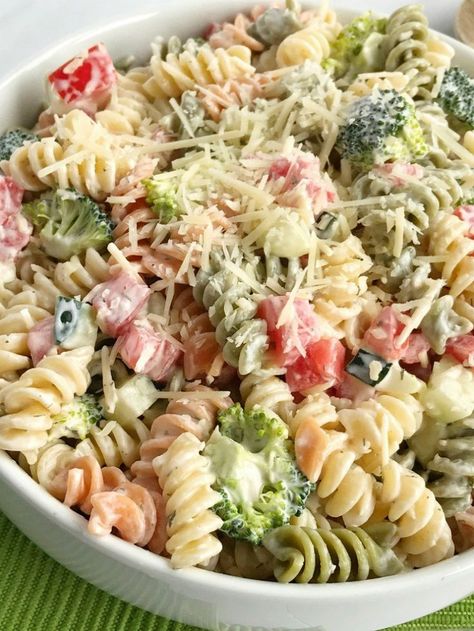 Pasta Salad With Ranch Dressing, Pasta Salad With Ranch, Salad With Ranch Dressing, Salad With Ranch, Resep Pasta, Savory Treats, Make Pasta, Ranch Pasta Salad, Ranch Pasta