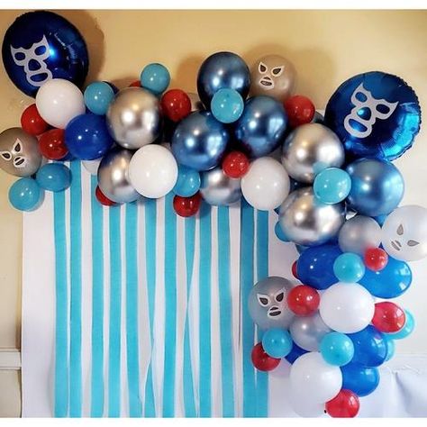 Lucha Libre Party, Nacho Libre, Orange Balloons, Birthday Party Centerpieces, Fiesta Theme, Pastel Balloons, Birthday Party Theme Decorations, Mylar Balloons, Retirement Parties