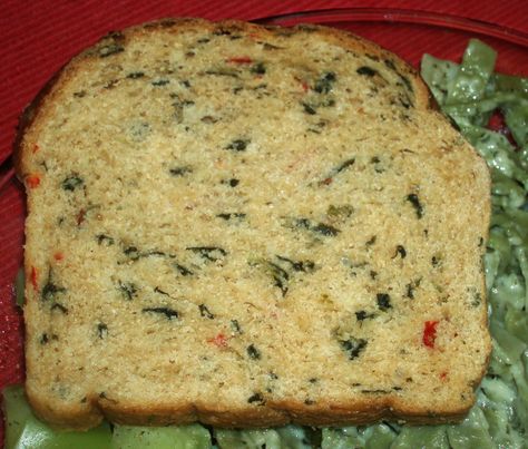 Great Harvest - Popeye bread: spinach, sweet red peppers, and Parmesan Bacon Bread Recipe, Great Harvest Bread Company, Company Recipes, Great Harvest Bread, Bread Calories, Harvest Bread, Copy Cats, Pumpkin Chocolate Chip Bread, Harvest Recipes