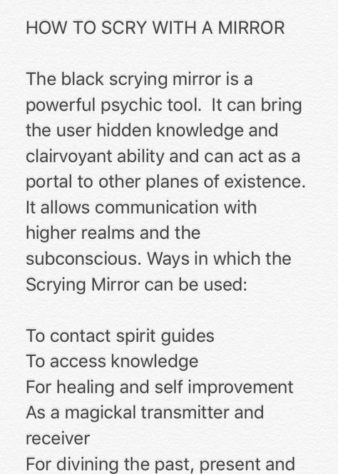 Mirror Work Witchcraft, Black Mirror Scrying Witchcraft, Black Mirror Witchcraft, What Is Scrying Witchcraft, How To Scrying, Mirror Magic Witch, Scrying Mirror Diy, Locking Mirror Witchcraft, Mirror Magic Spells