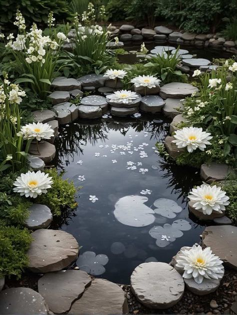 Inspire Tranquility: 23 Stunning Backyard Pond Designs - Peak Patio Life Cottage Pond, Garden With Pond, Beautiful Pond, Underwater Led Lights, Backyard Pond, Garden Pond Design, Pond Ideas, Pond Landscaping, Connect With Nature