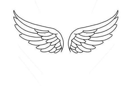 Simple Angel Wings Drawing, Angel Wing Outline, Wings Outline, Wing Outline, Inner Peace Tattoo, Flash Tatoos, Peace Tattoo, Angel Wings Svg, Angel Wings Drawing