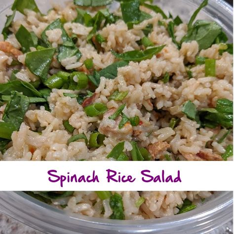 Spinach Rice Salad – I will make crafts and cook better Spinach Rice Salad, Rice And Spinach Salad, Rice Salad Cold, Bacon Rice, Rice Salad Recipes, Feta Salad Recipe, Spinach Rice, Recipes Salads, Spinach Salad Recipes