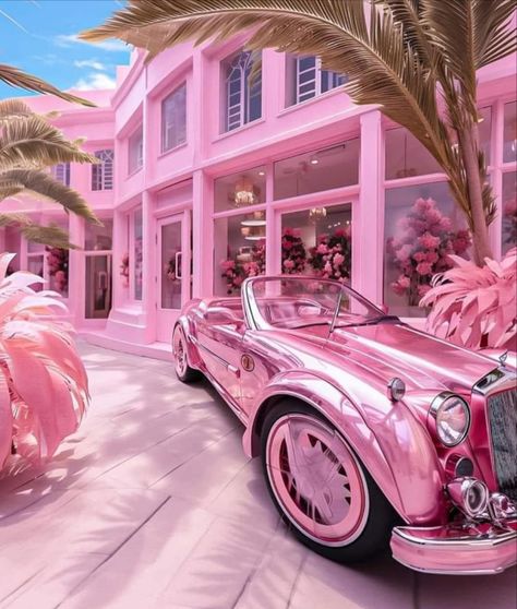 Barbie Aesthetics, Pink Life, Pink Barbie, Pink Home Decor, Pink Car, Pink Themes, Barbie Dream, Barbie House, Barbie Dream House