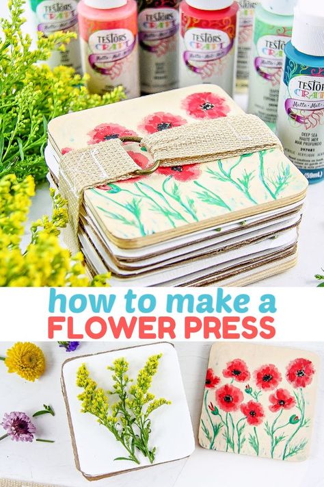 DIY Flower Press - Spring Craft - How To Press Flowers #ad #crafternoons #springcraft Flower Press Book, Diy Flower Press, Pressed Flowers Diy, Press Flowers, Diy Flores, Pressed Flower Crafts, Flower Press, Pretty Crafts, Crafts For Teens To Make