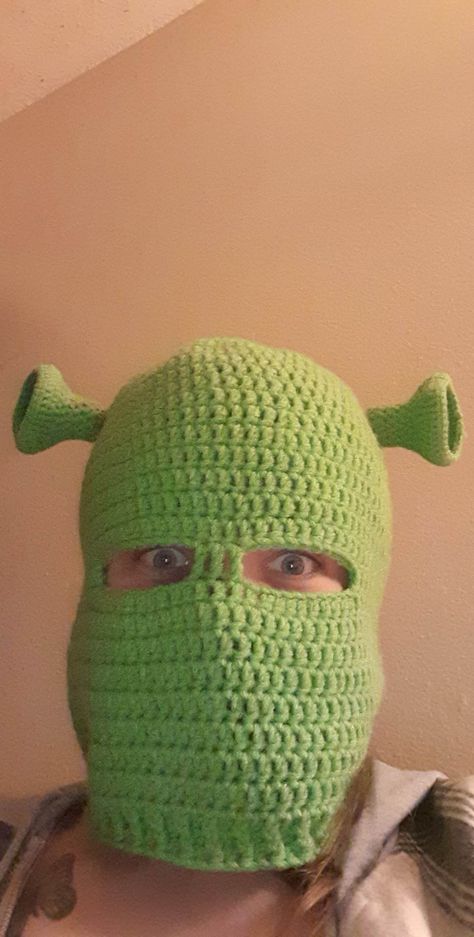 Shrek Crochet Crochet Ski Mask, Ski Mask, Shrek, Skiing, Mask, Sewing, Crochet, Quick Saves