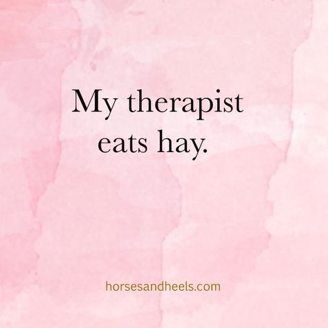 My therapist eats hay. #horses #horse #equestrians Equestrian Memes, Equine Quotes, Horse Quotes Funny, Horse Jokes, Inspirational Horse Quotes, Background Instagram, Horse Riding Quotes, Equestrian Quotes, Riding Quotes