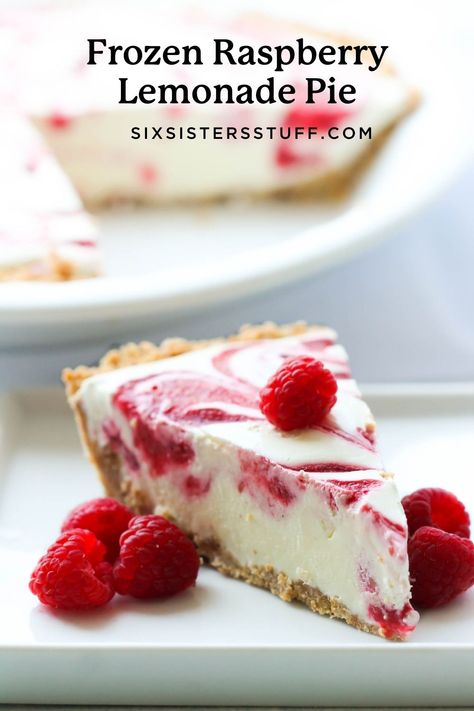 Frozen Raspberry Lemonade Pie Recipe Raspberry Lemonade Pie, Lemonade Pie Recipe, Lemonade Pie, Six Sisters Stuff, Frozen Pie, Frozen Lemonade, Refreshing Desserts, Dessert Dips, Raspberry Cheesecake