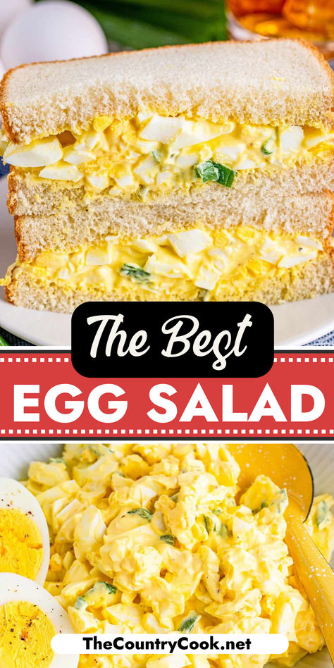 The Best Egg Salad recipe is so simple to prepare. Perfect hard-boiled eggs, mayonnaise, relish and seasoning. Plus, some options to switch it up! Yummy Egg Salad Recipe, Good Egg Salad Recipe, Simple Egg Salad Sandwich Recipe, Boiled Egg Salad Healthy, Easy Egg Salad Recipe Simple, Small Batch Egg Salad, Boiled Egg Seasoning, Homemade Egg Salad, Boiled Egg Salad Recipes