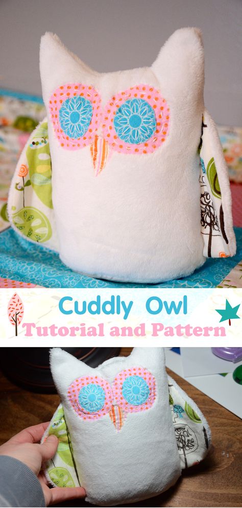 Cuddly Owl Tutorial and Pattern Stuffed Owl Sewing Pattern, Owl Stuffed Animal, Owl Sewing Patterns, Memory Items, Owl Tutorial, Owl Sewing, Sew Projects, Sewing Machine Projects, Owl Fabric